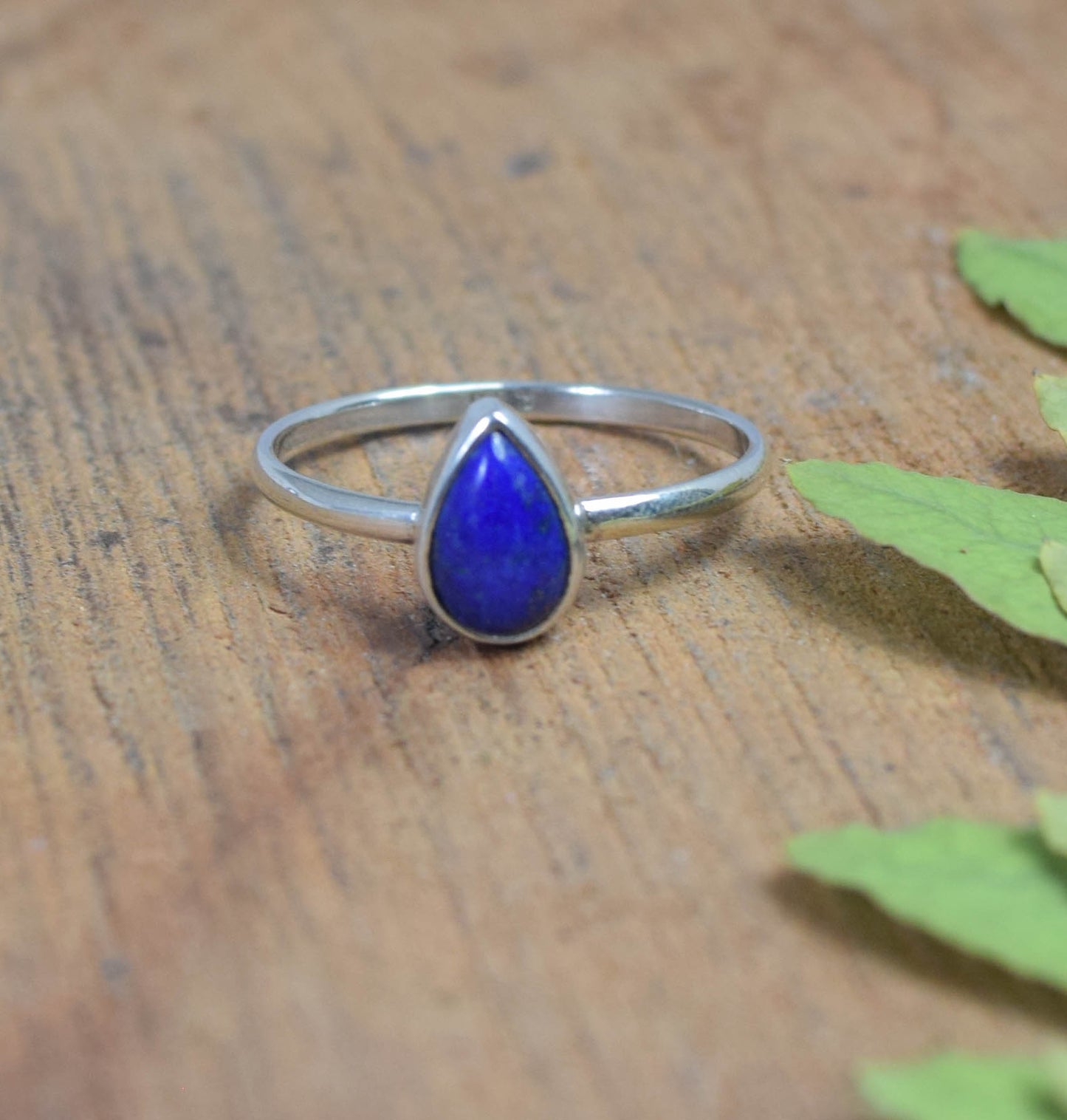 925 Solid Sterling Silver Blue Lapis Lazuli Ring -8 us