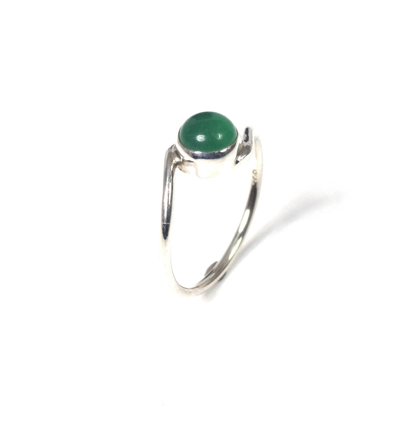 925 Solid Sterling Silver Green Onyx Ring -7 us