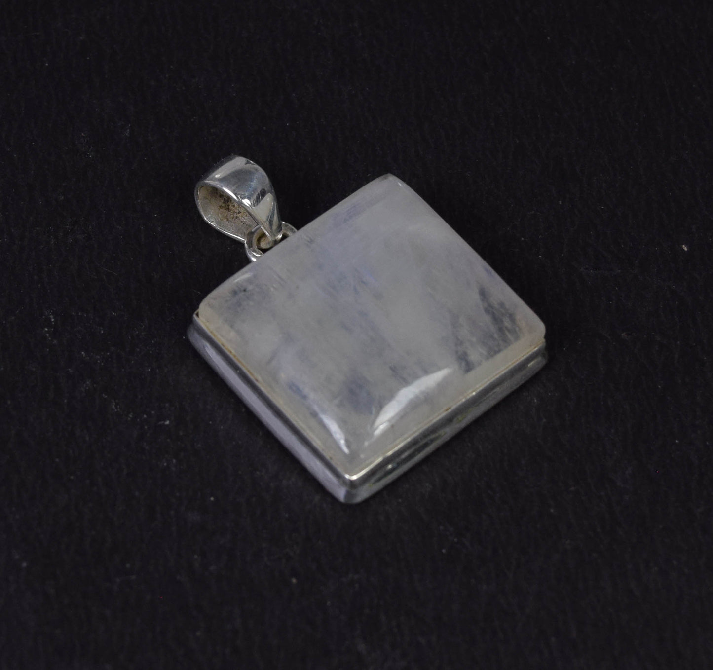 925 Solid Sterling Silver White Rainbow Moonstone Pendant -1.2 INCH