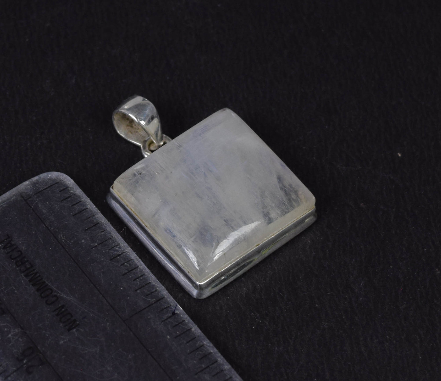 925 Solid Sterling Silver White Rainbow Moonstone Pendant -1.2 INCH