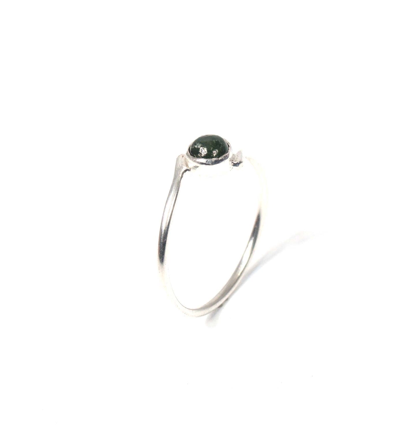 925 Solid Sterling Silver Green Tourmaline Ring-9 US