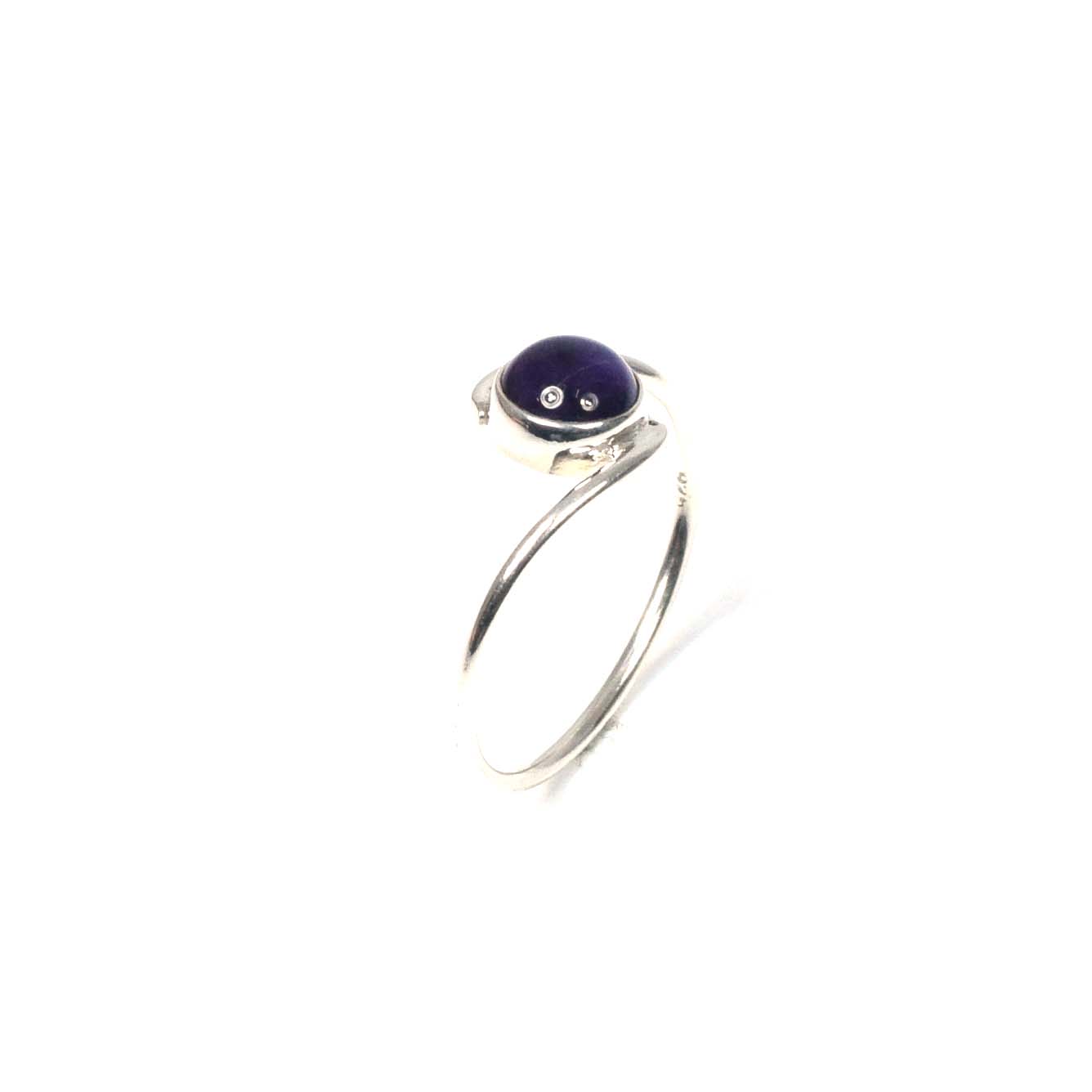 925 Solid Sterling Silver Purple Amethyst Ring-9 US