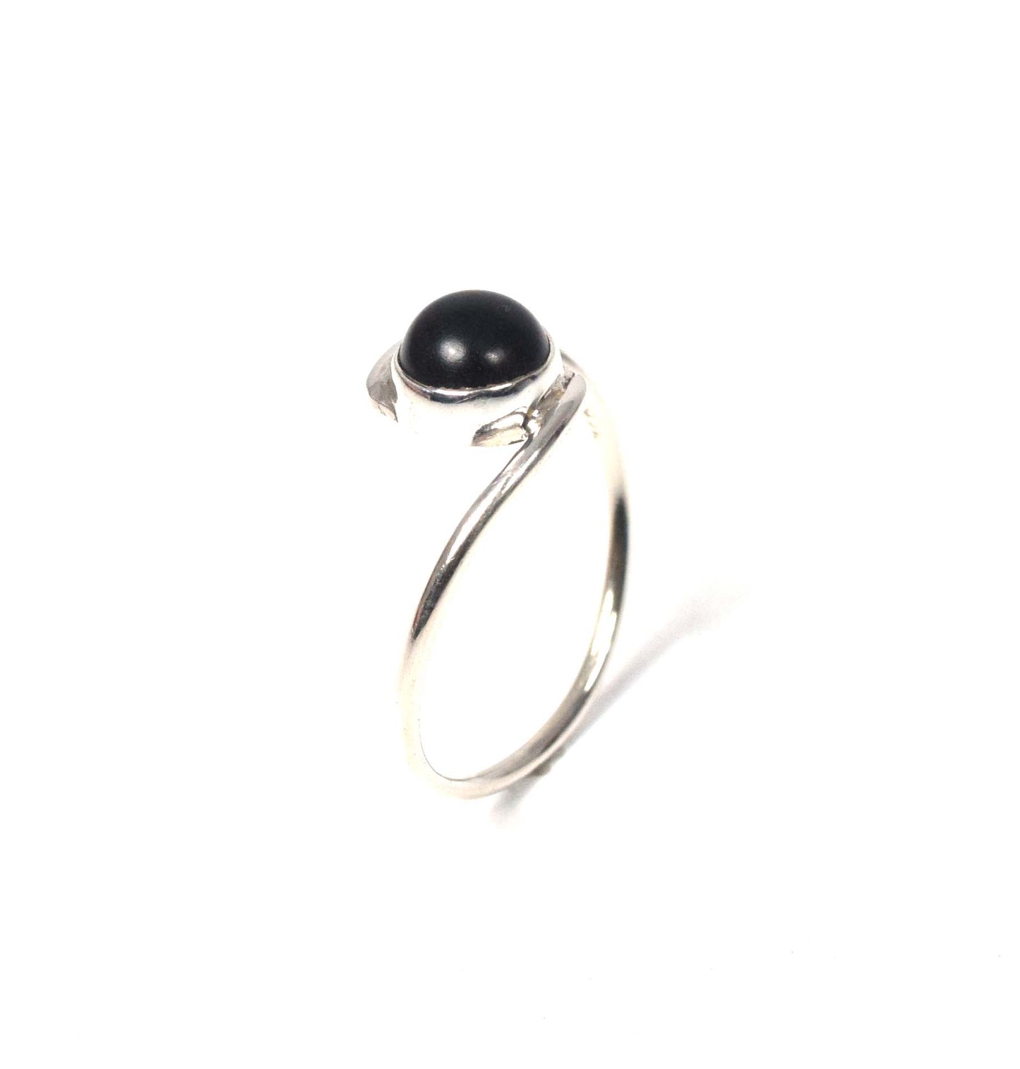 925 Solid Sterling Silver Black Onyx Ring-4 US