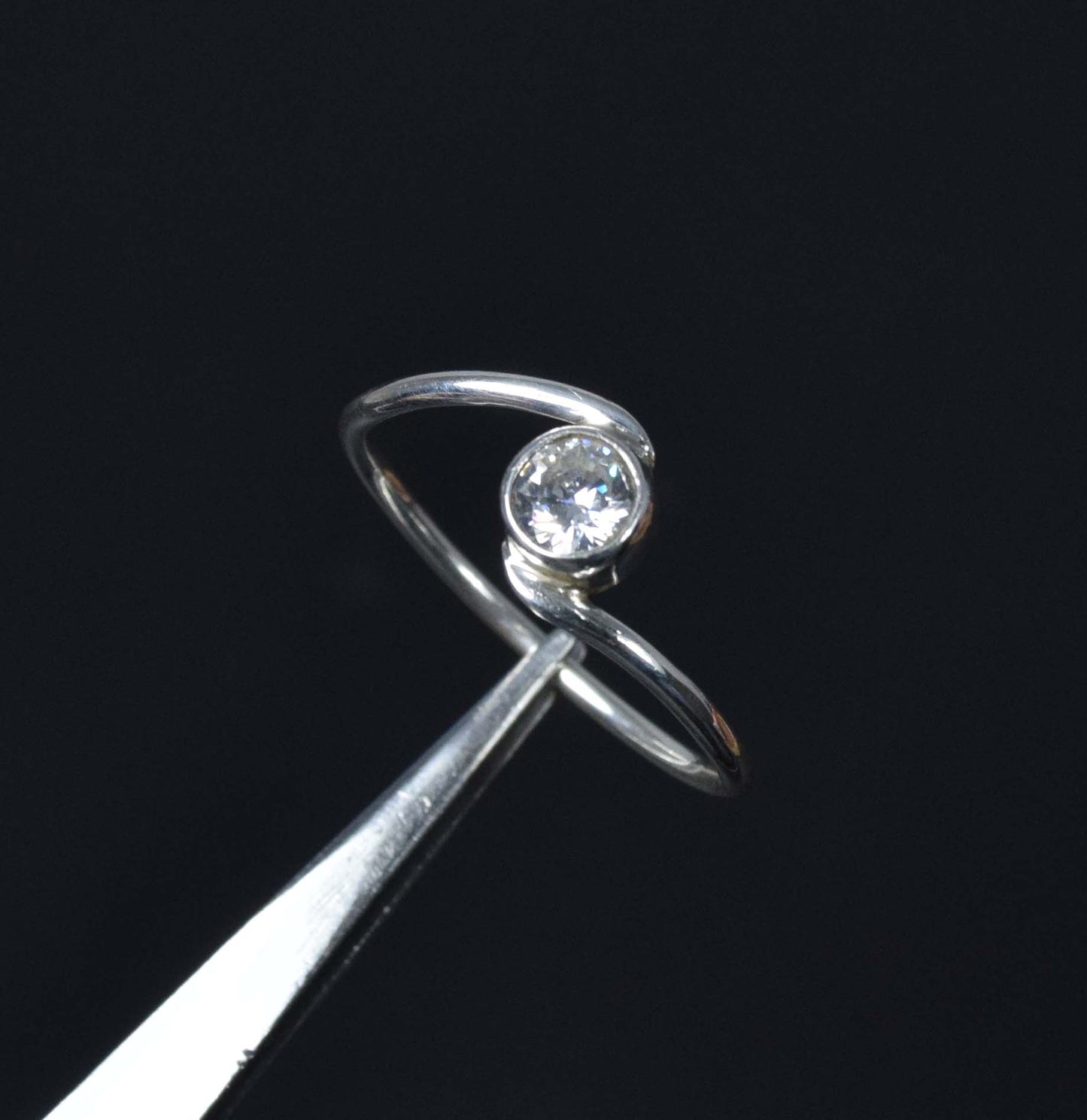 925 Solid Sterling Silver Faceted White Topaz Ring-9 US
