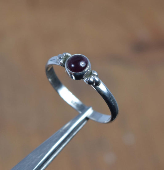 925 Solid Sterling Silver Red Garnet Ring