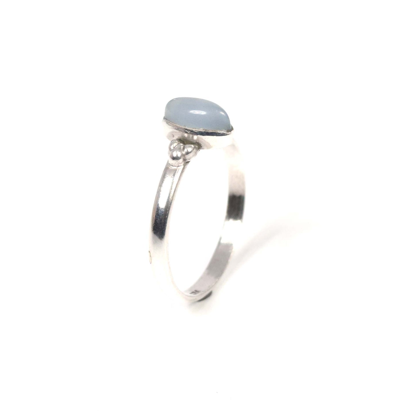 925 Solid Sterling Silver Blue Chalcedony Ring