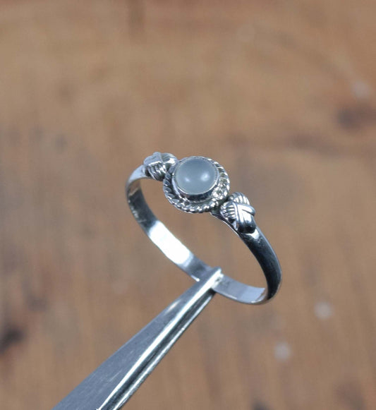 925 Solid Sterling Silver Blue Chalcedony Ring