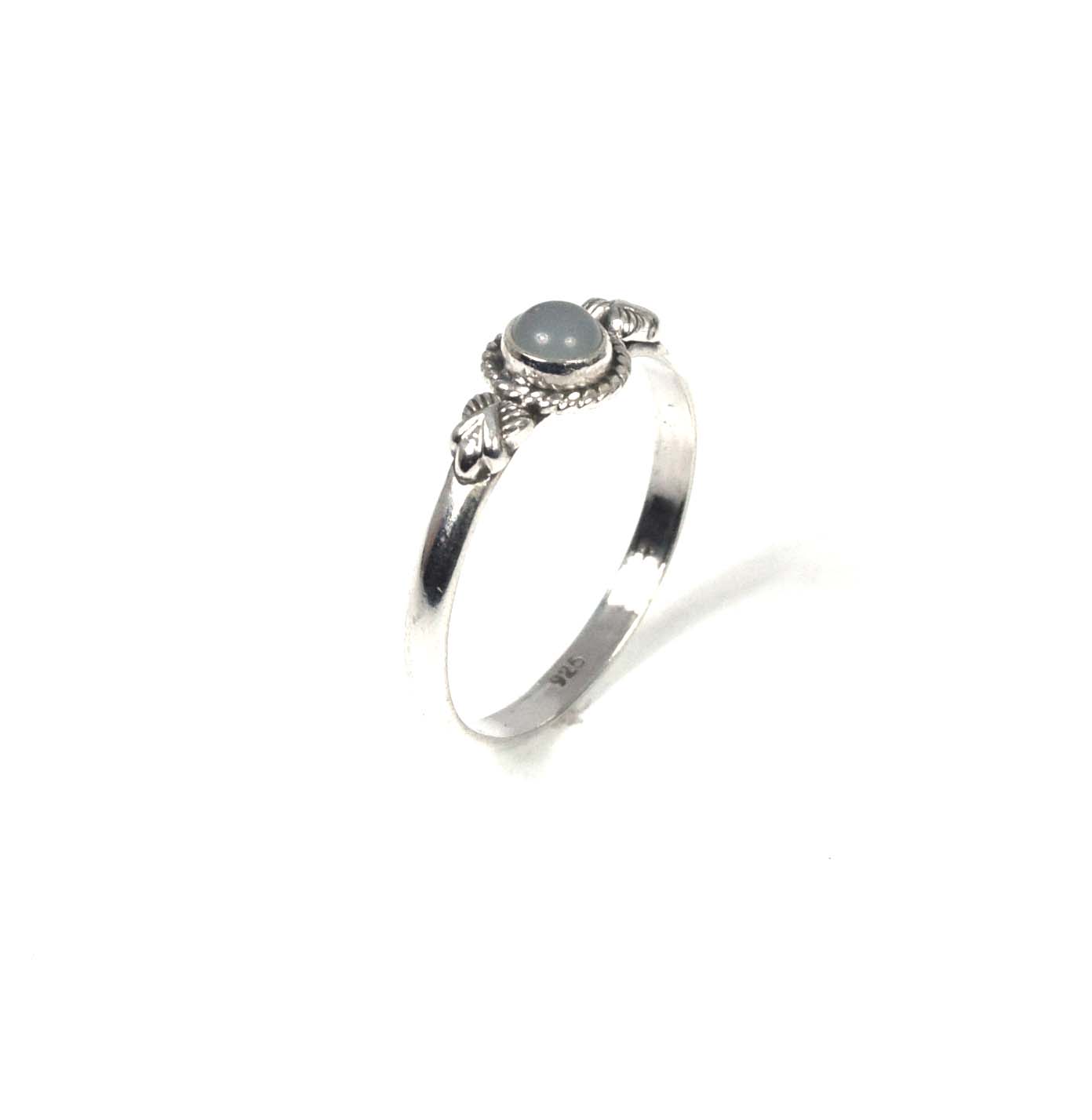 925 Solid Sterling Silver Blue Chalcedony Ring