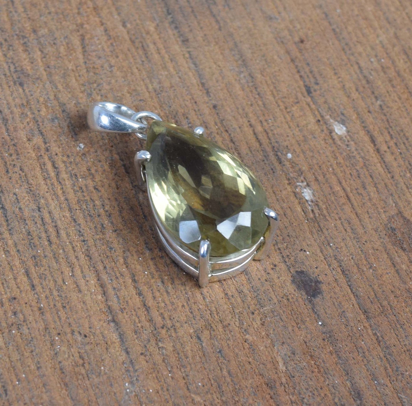 925 Solid Sterling Silver Natural Smoky Quartz Pendant