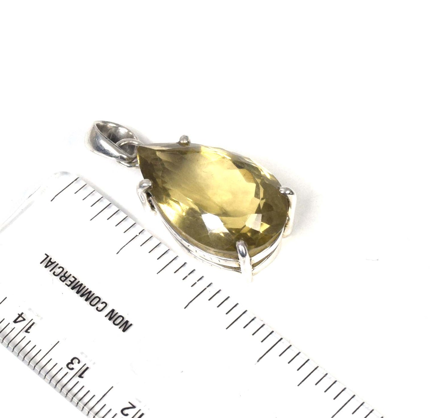 925 Solid Sterling Silver Natural Smoky Quartz Pendant
