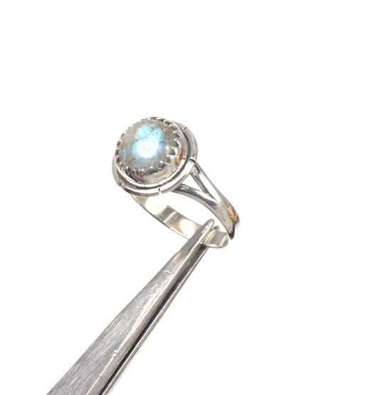 925 Solid Sterling Silver Labradorite Ring-5 US