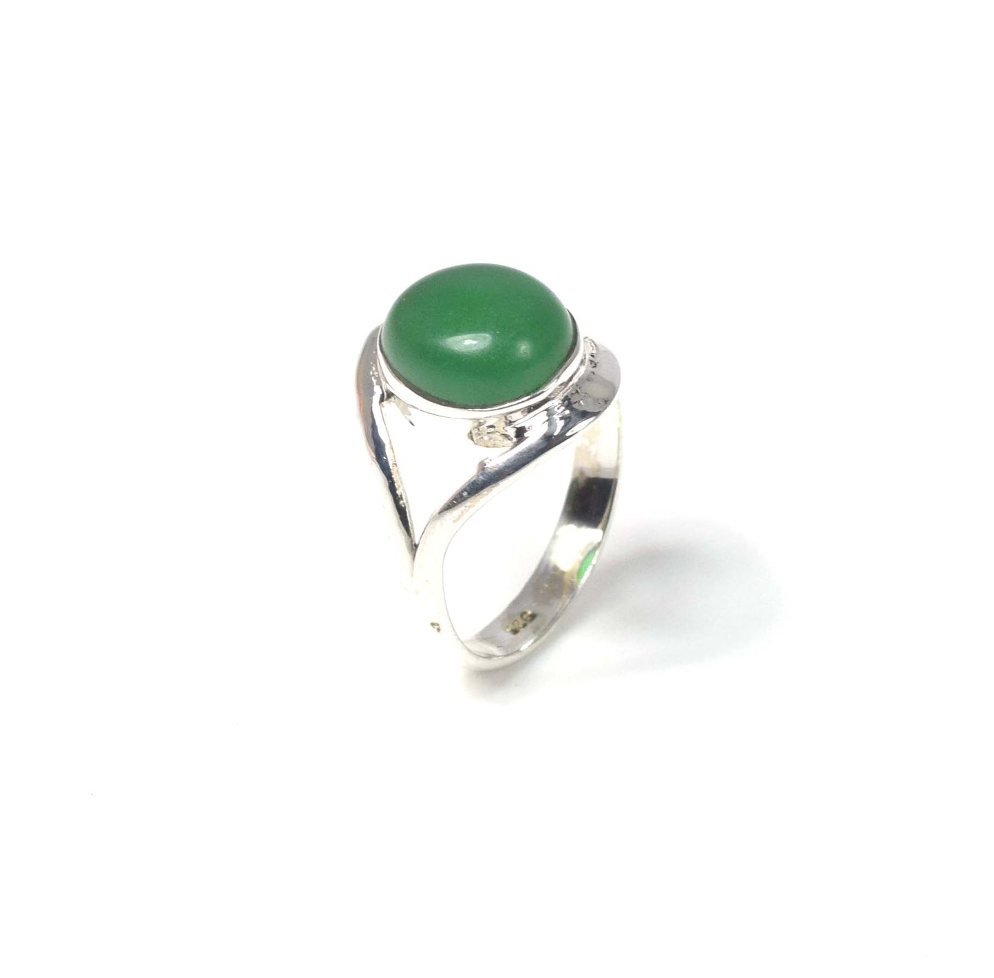 925 Solid Sterling Silver Green Onyx Ring -9 us