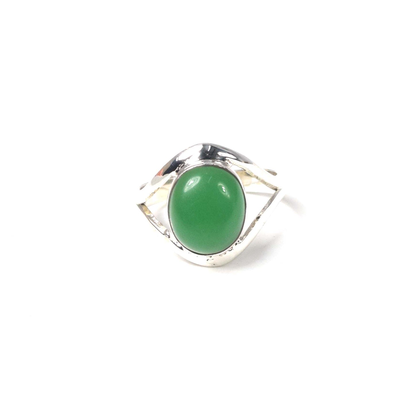 925 Solid Sterling Silver Green Onyx Ring -9 us