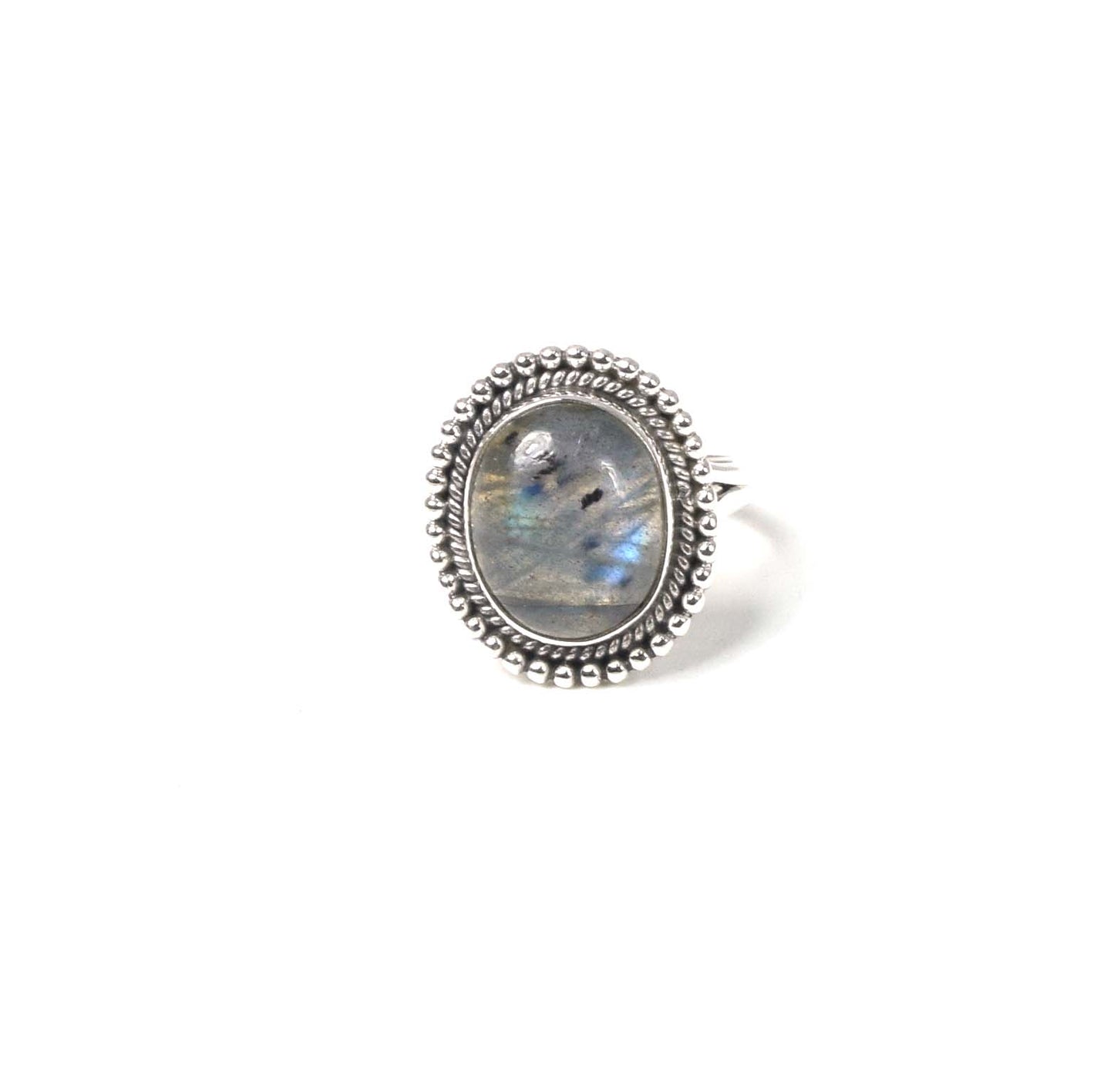 925 Solid Sterling Silver Labradorite Ring -4 us