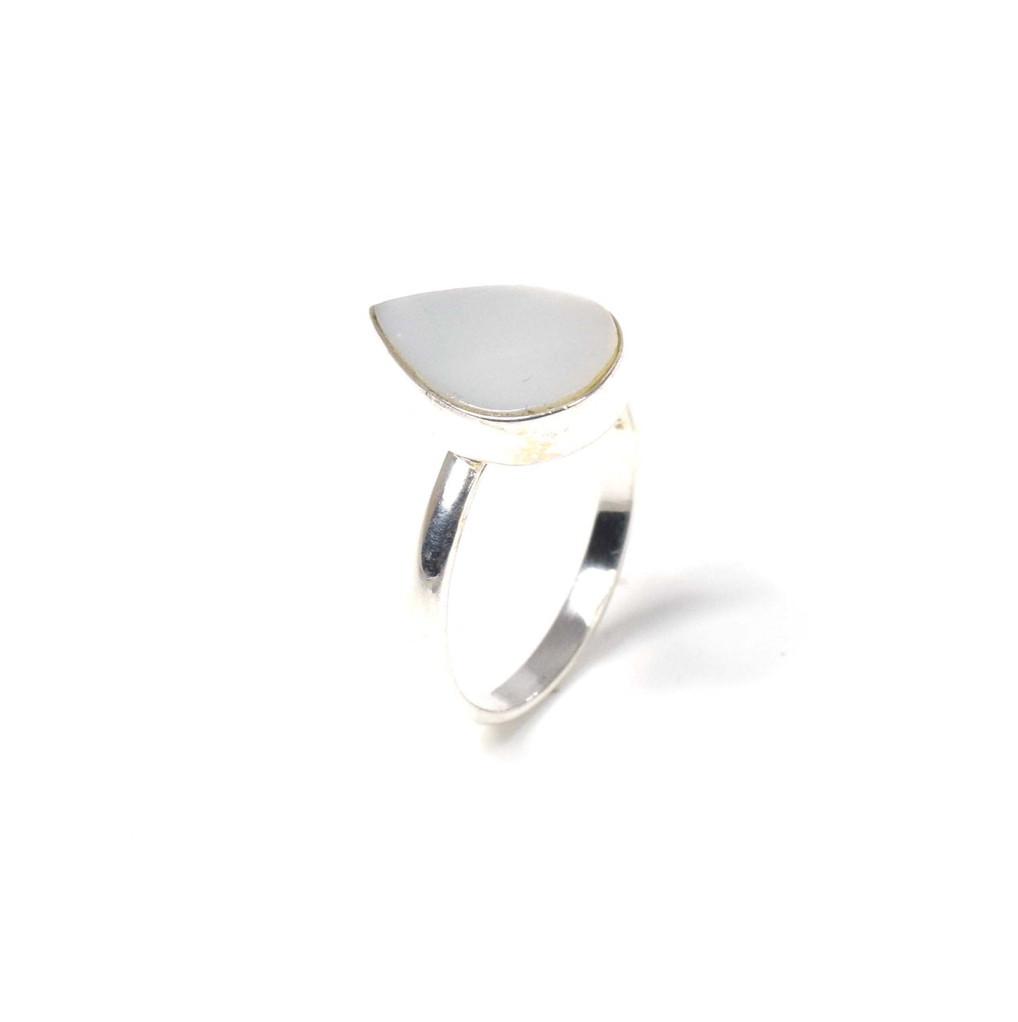 925 Solid Sterling Silver Mother Of Pearl Ring -6 us