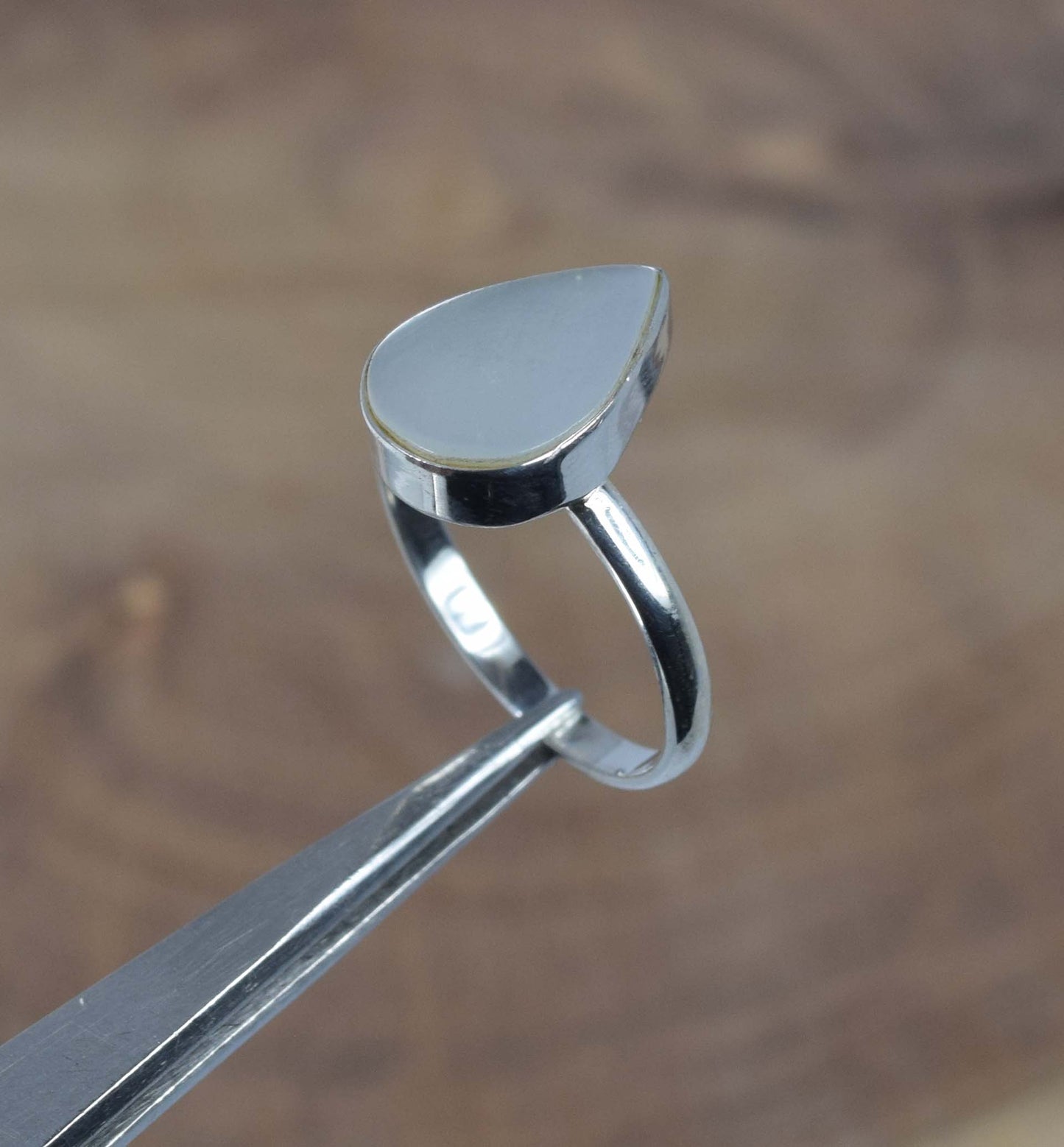 925 Solid Sterling Silver Mother Of Pearl Ring-8 us