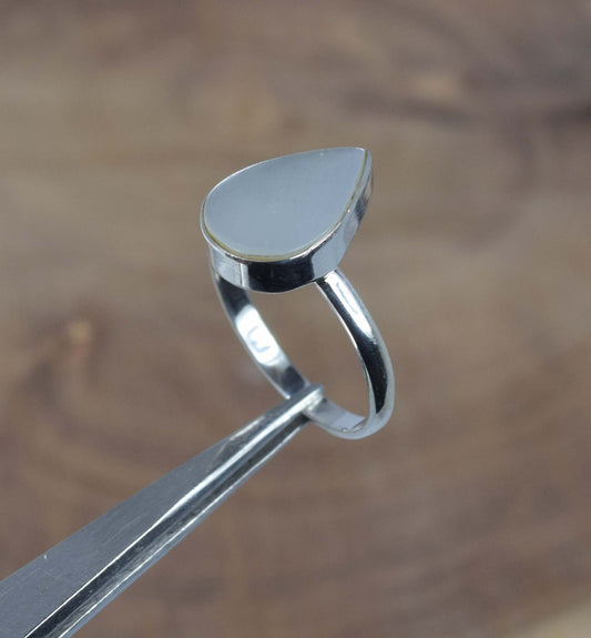 925 Solid Sterling Silver Mother Of Pearl Ring-8 us