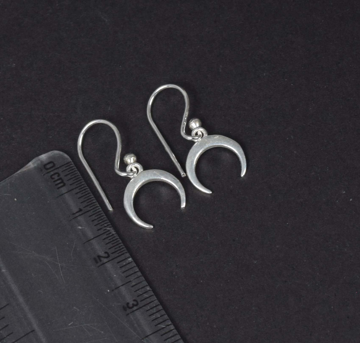 925 Solid Sterling Silver Moon Style Plain Hook Earring -0.7 inch