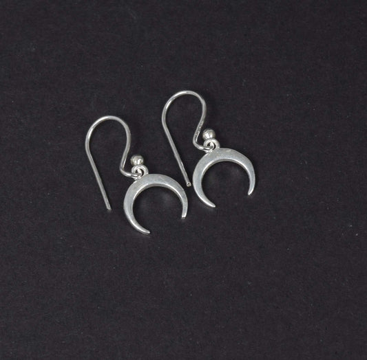 925 Solid Sterling Silver Moon Style Plain Hook Earring -0.7 inch
