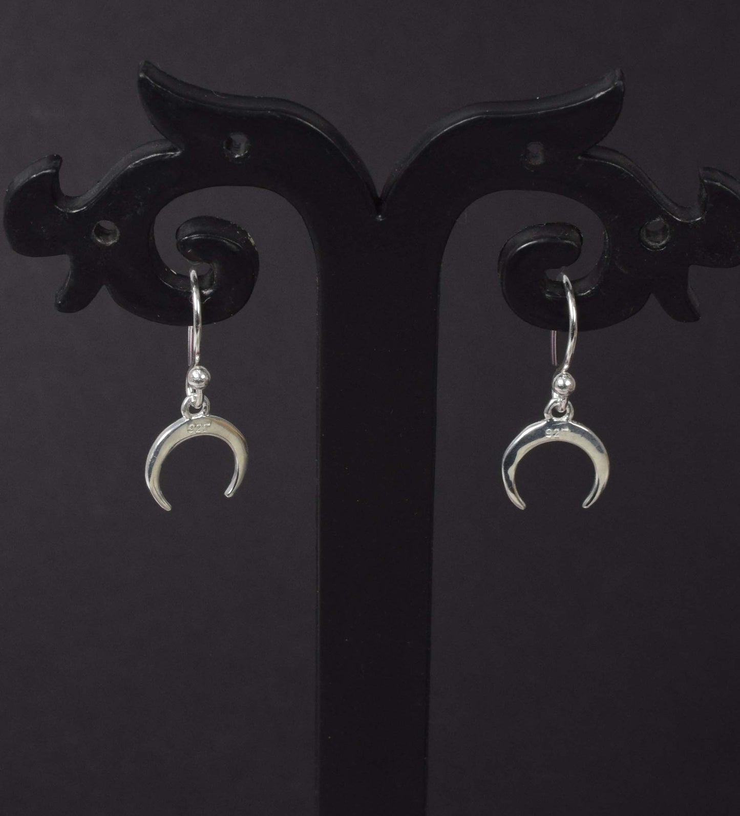 925 Solid Sterling Silver Moon Style Plain Hook Earring -0.7 inch