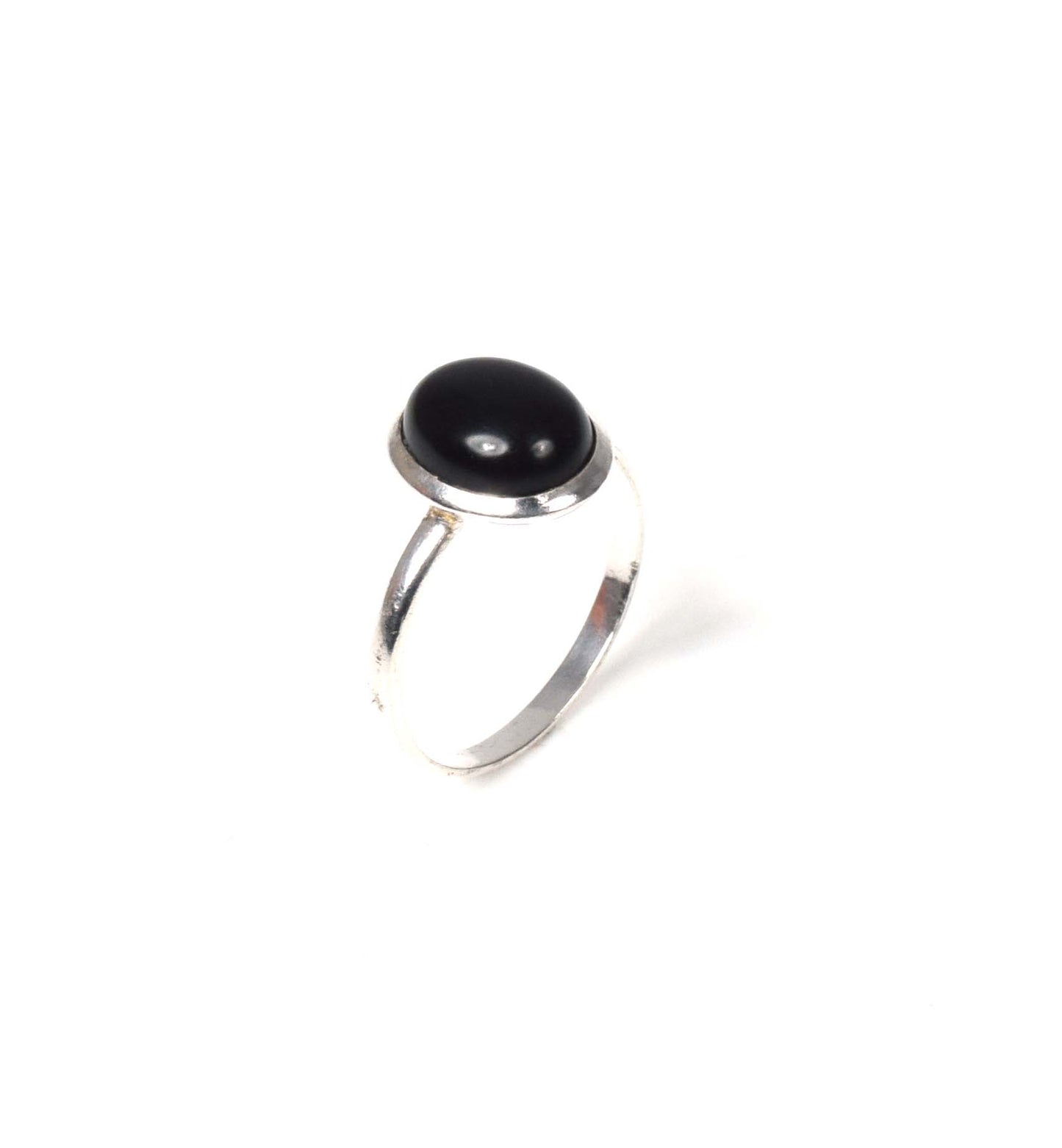 925 Solid Sterling Silver Black Onyx Ring -8 us