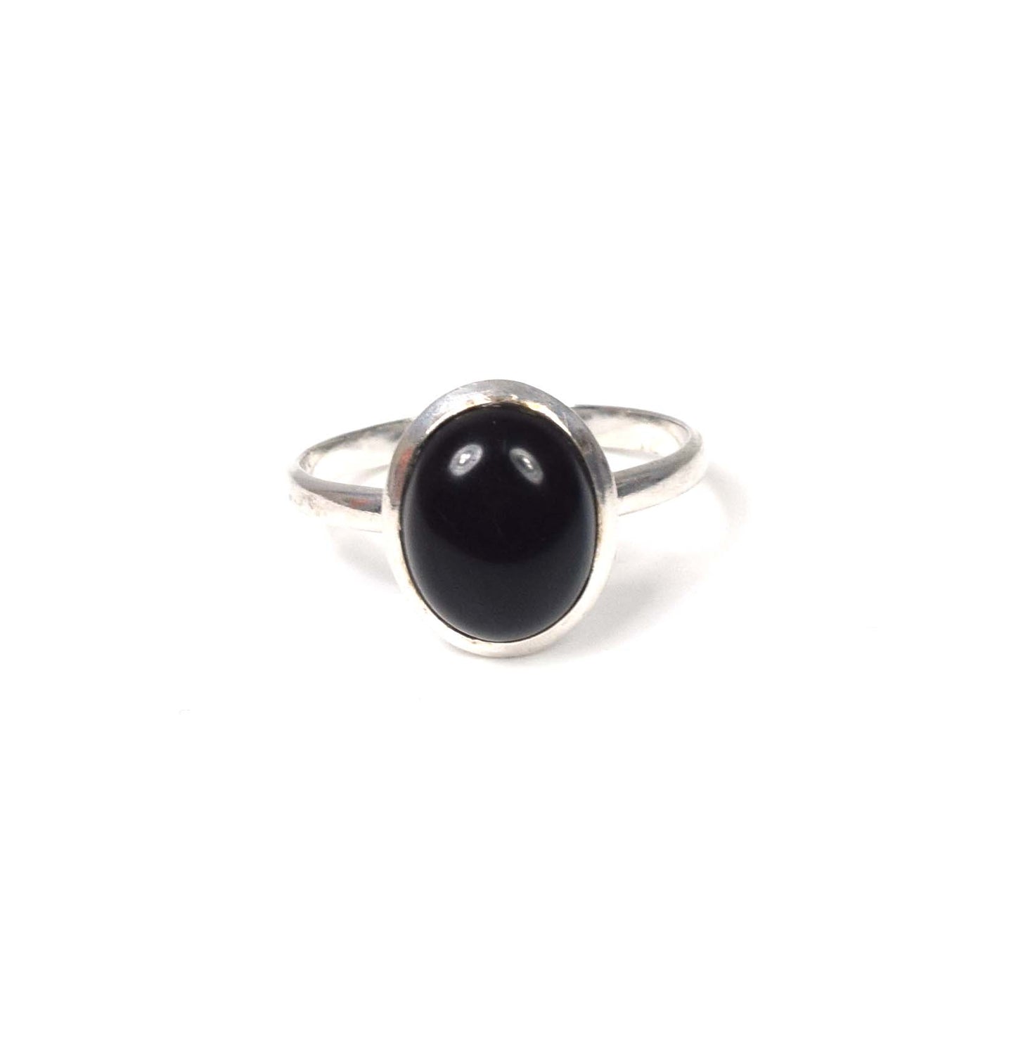 925 Solid Sterling Silver Black Onyx Ring -8 us