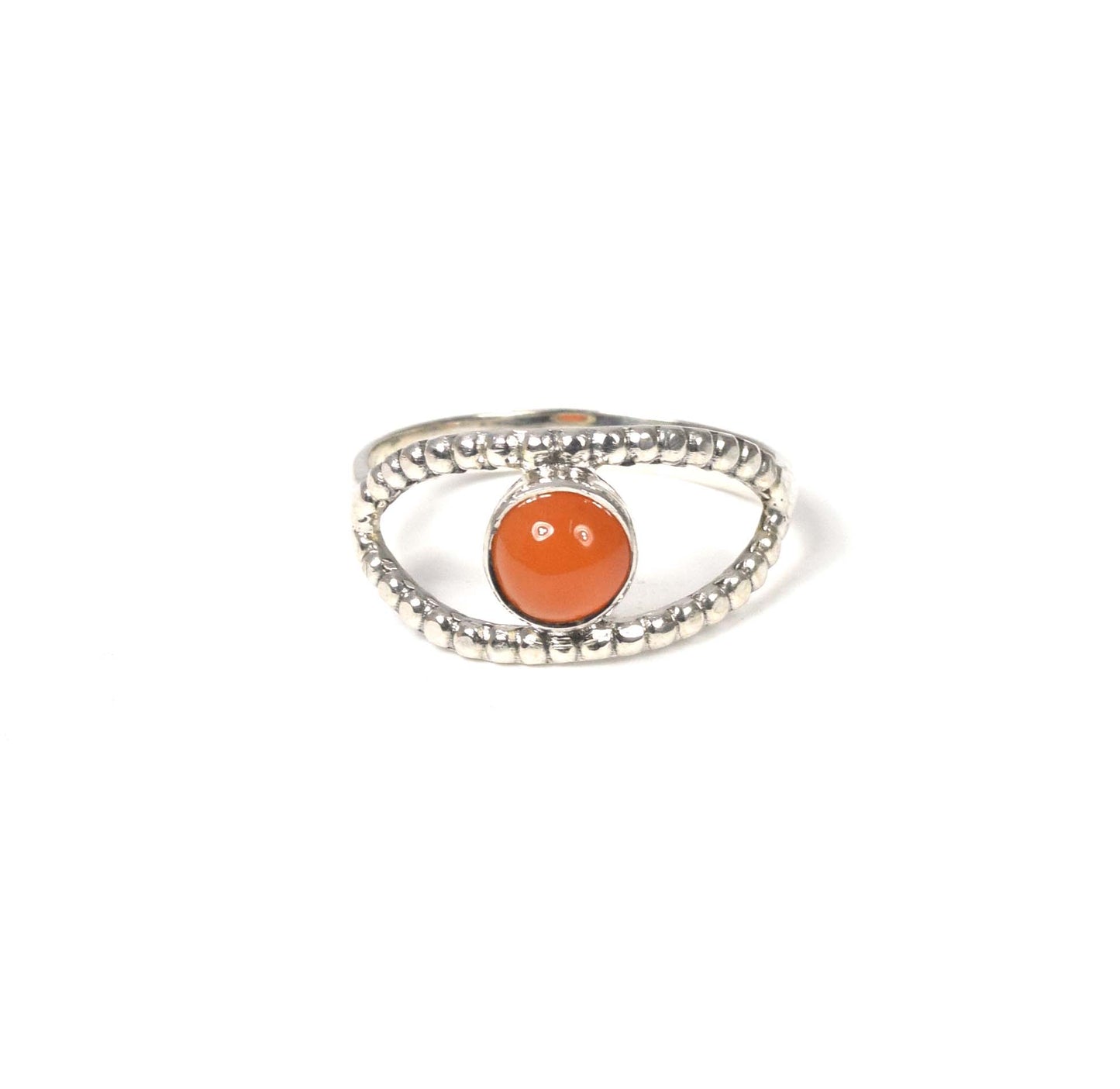 925 Solid Sterling Silver Red Carnelian Ring -11 us
