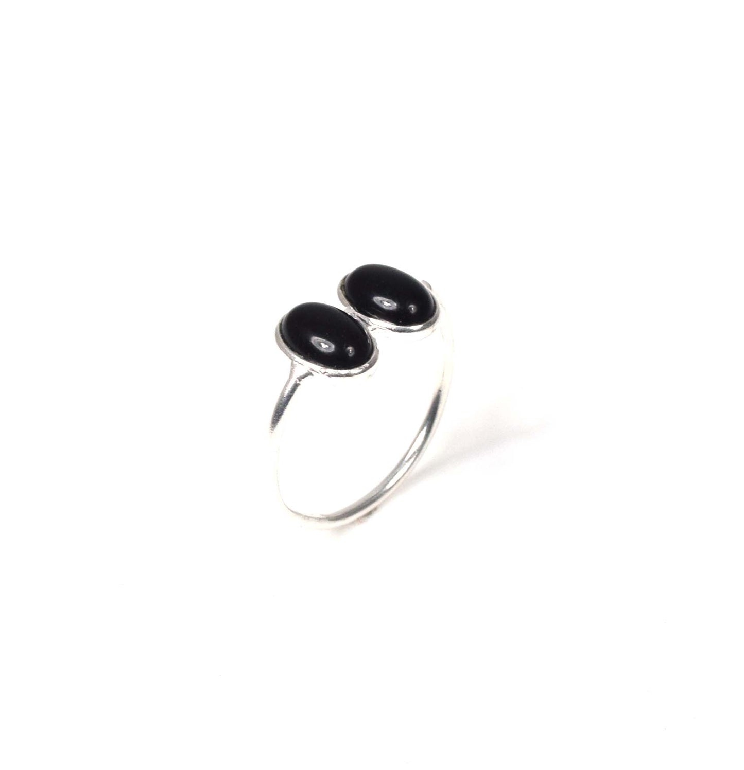 925 Solid Sterling Silver Black Onyx Ring -4.5 us
