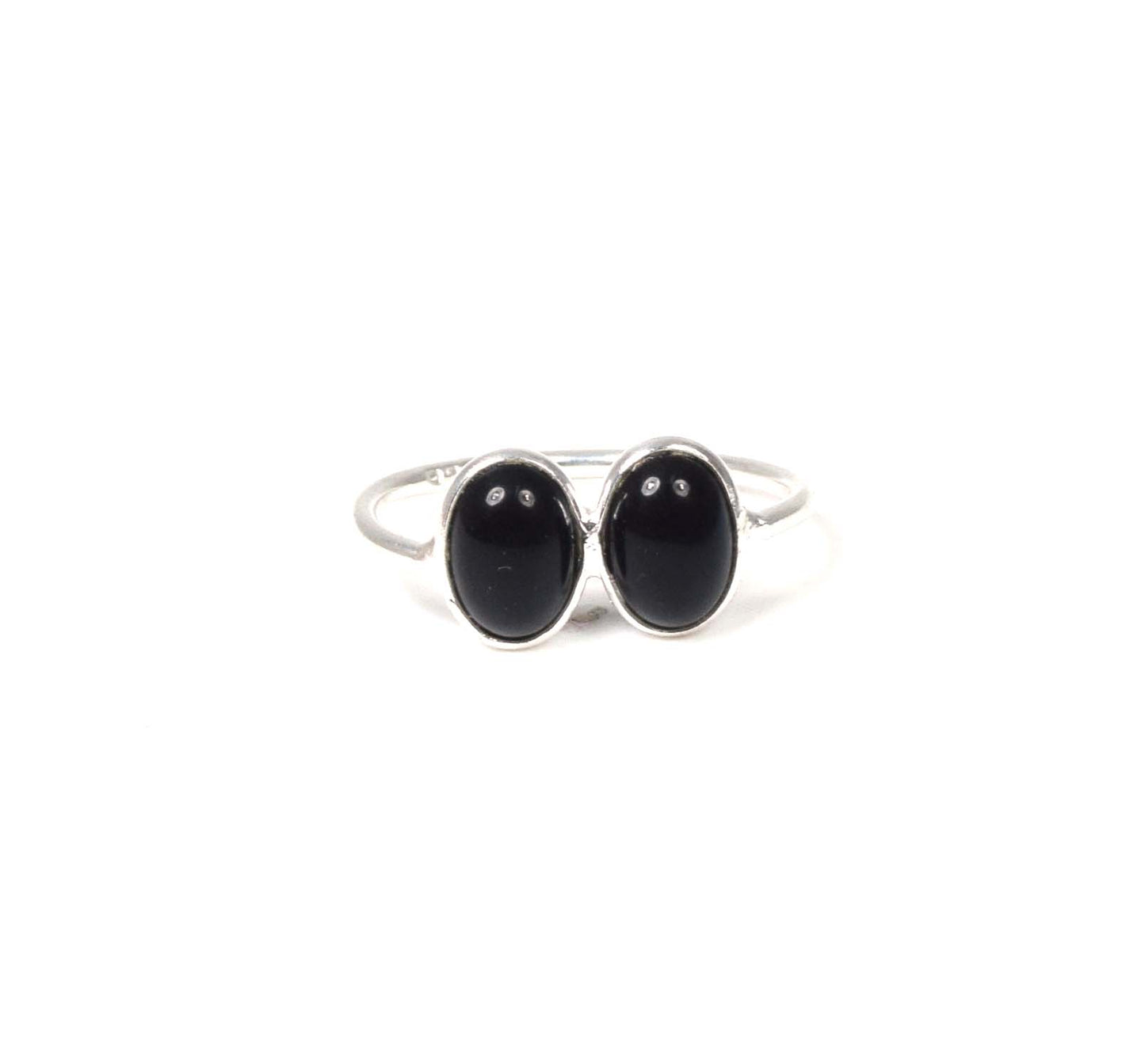 925 Solid Sterling Silver Black Onyx Ring -4.5 us