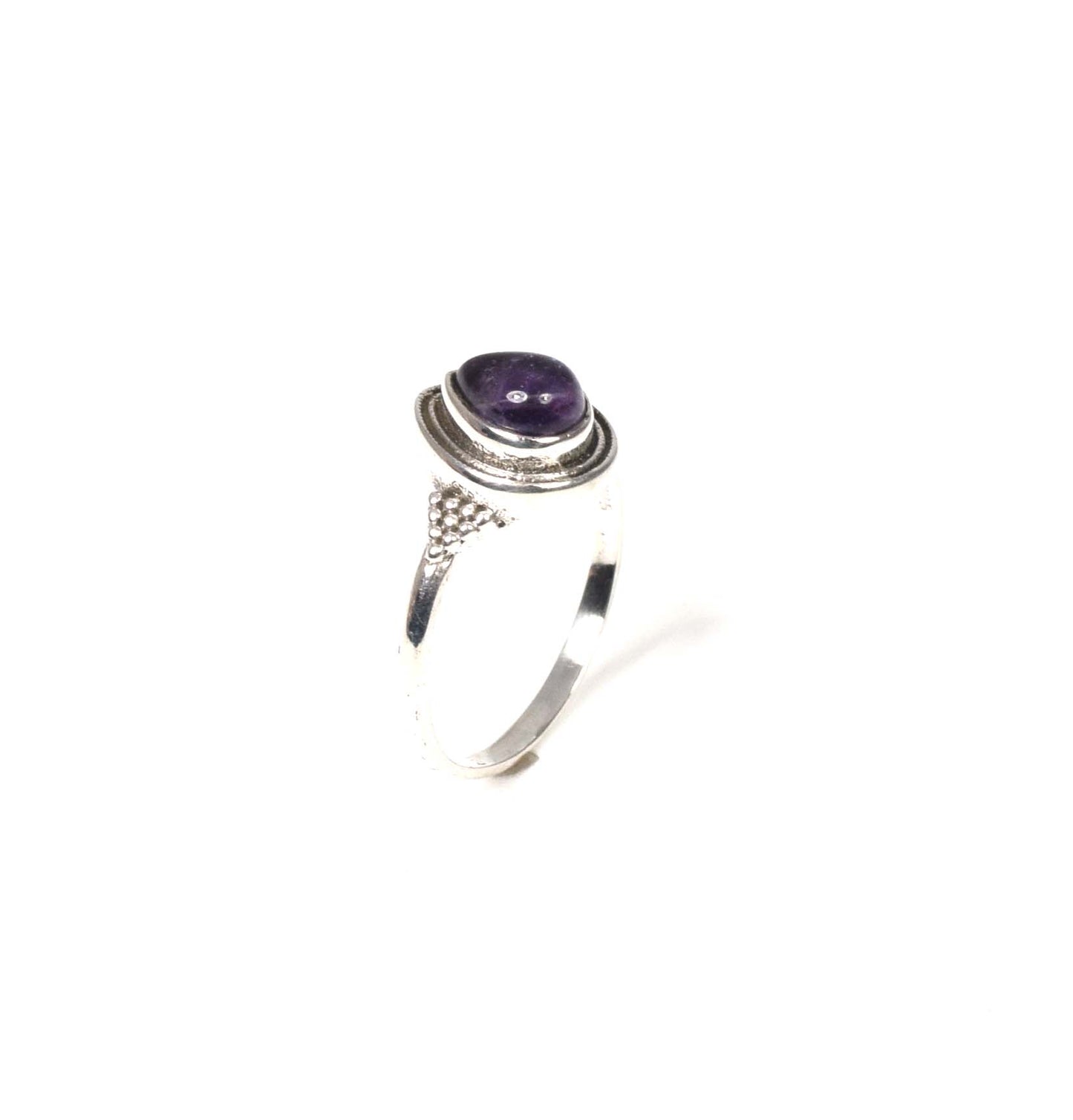 925 Solid Sterling Silver Purple Amethyst Ring -8 us