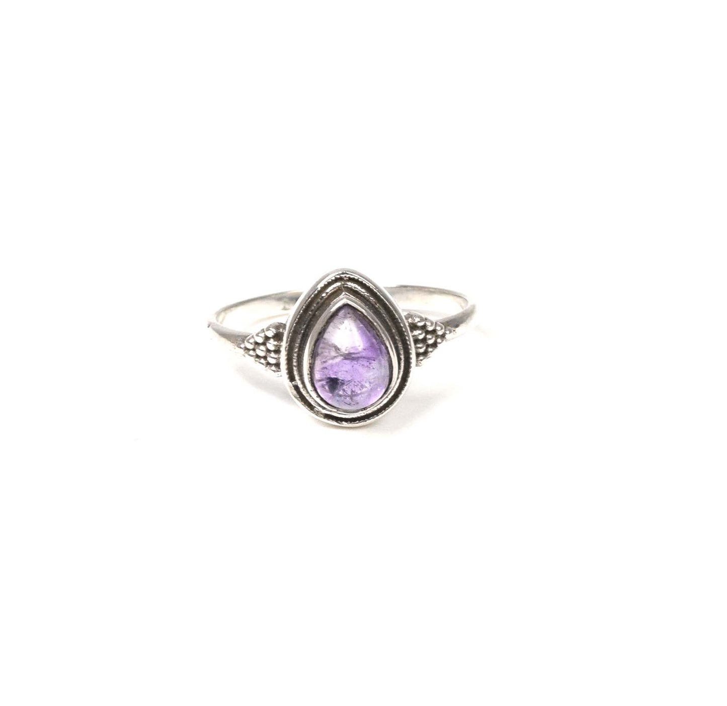 925 Solid Sterling Silver Purple Amethyst Ring -8 us