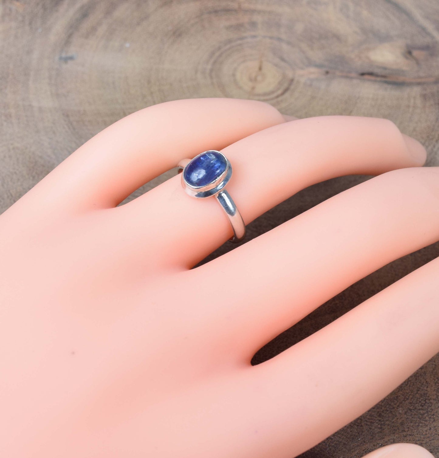 925 Solid Sterling Silver Blue Kyanite Ring -6 us