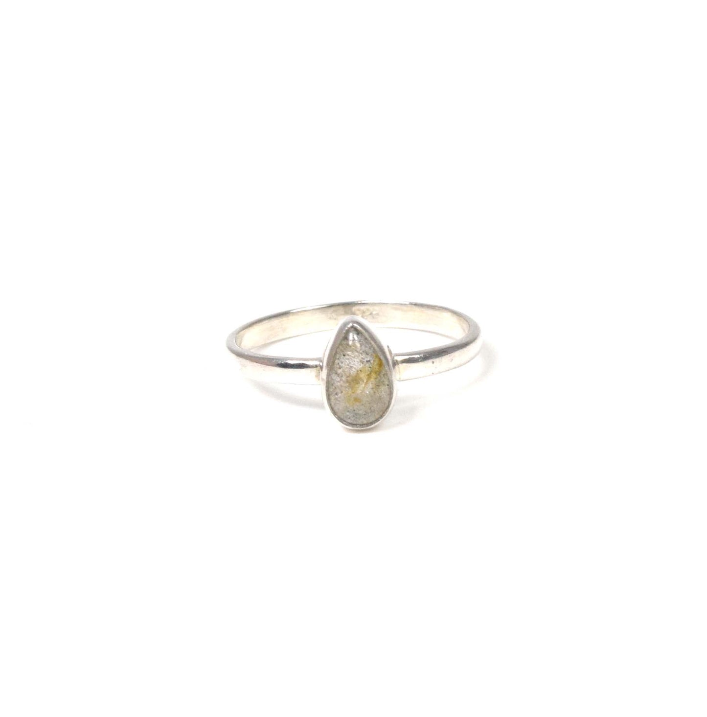 925 Solid Sterling Silver Labradorite Ring -7 us