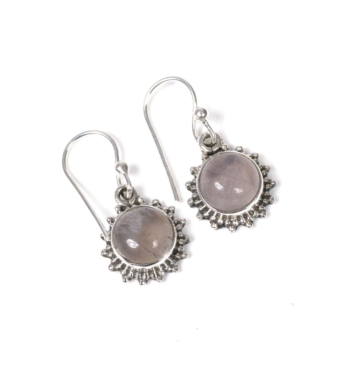 925 Solid Sterling Silver Sun Style Hook Earring - 3.5 Grams