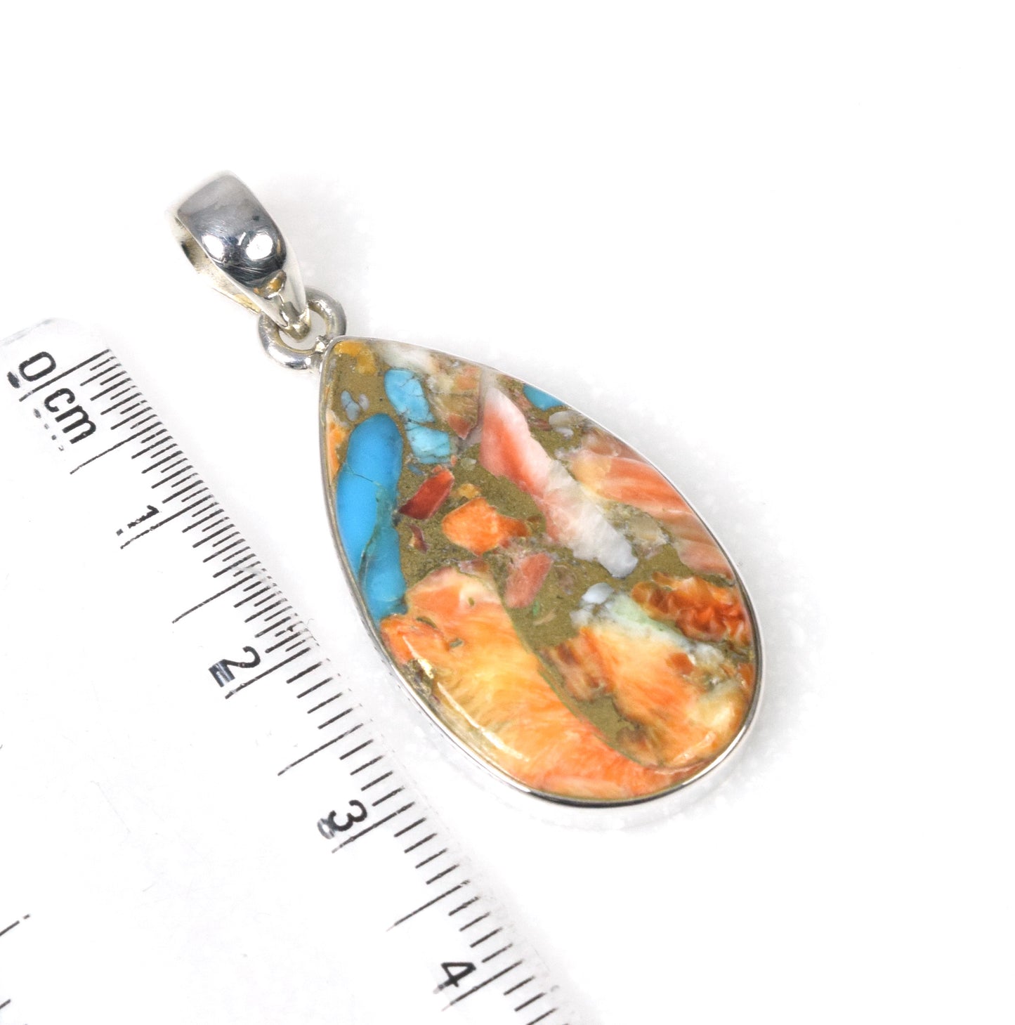 925 Solid Sterling Silver Oyster Turquoise Pendant-1.5 Inch
