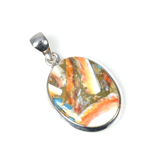 925 Solid Sterling Silver Oyster Turquoise Pendant-1.5 Inch