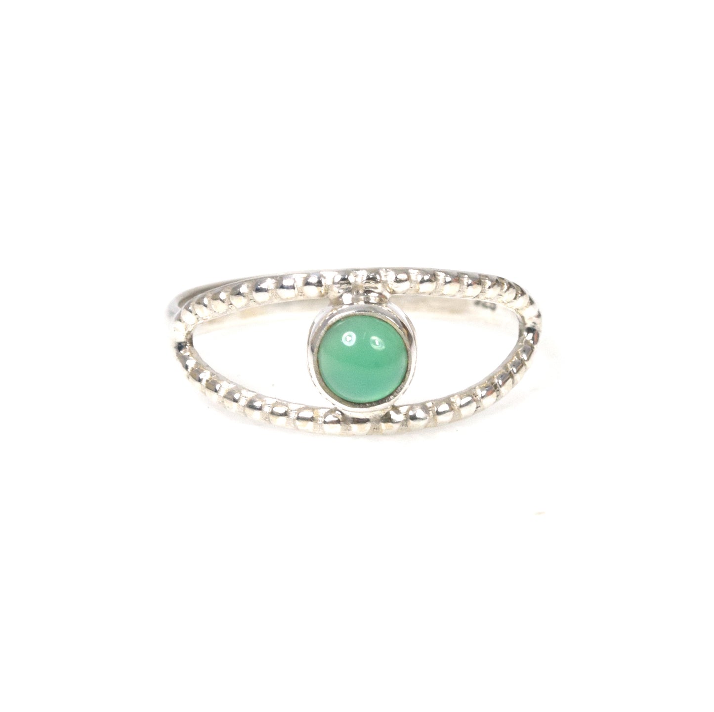 925 Solid Sterling Silver Eye Style Ring - 2.2 Grams