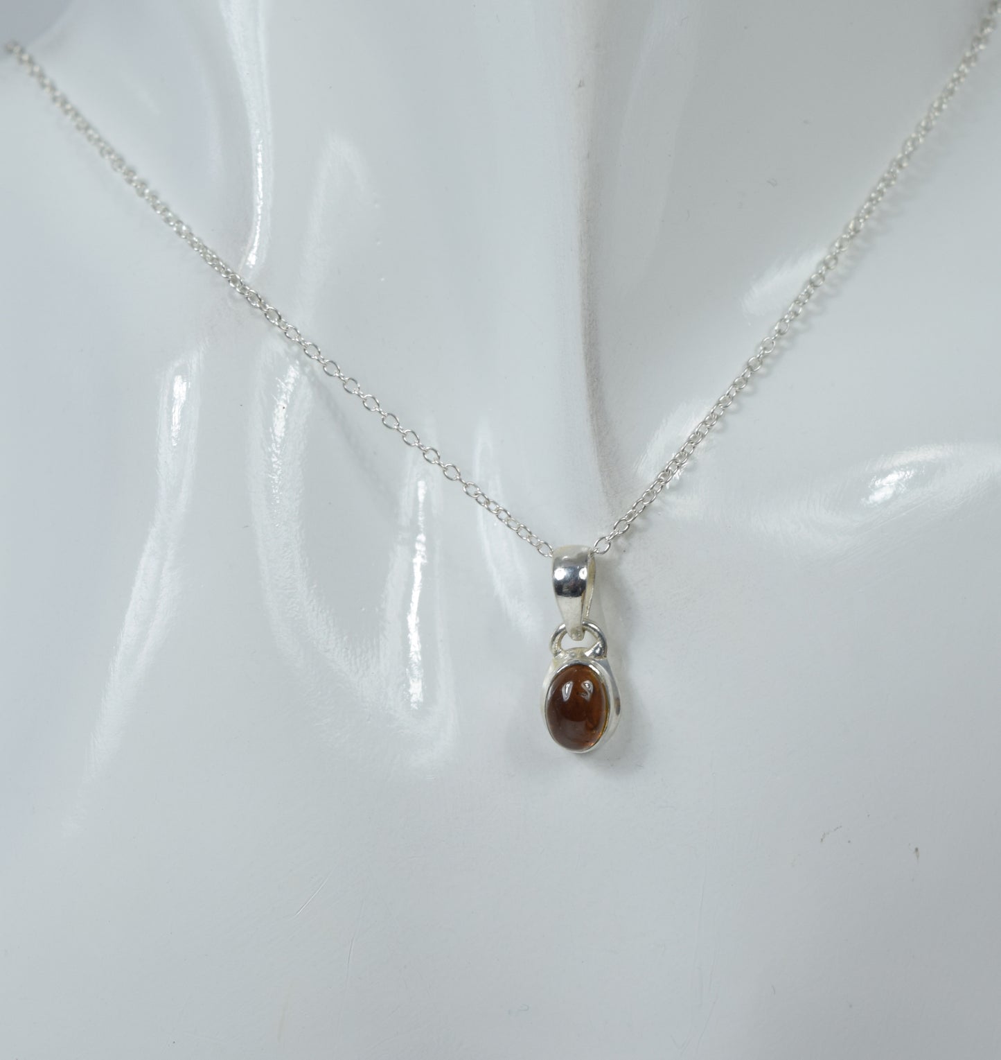 925 Solid Sterling Silver Yellow Tourmaline Chain Pendant - 18.6 Inch