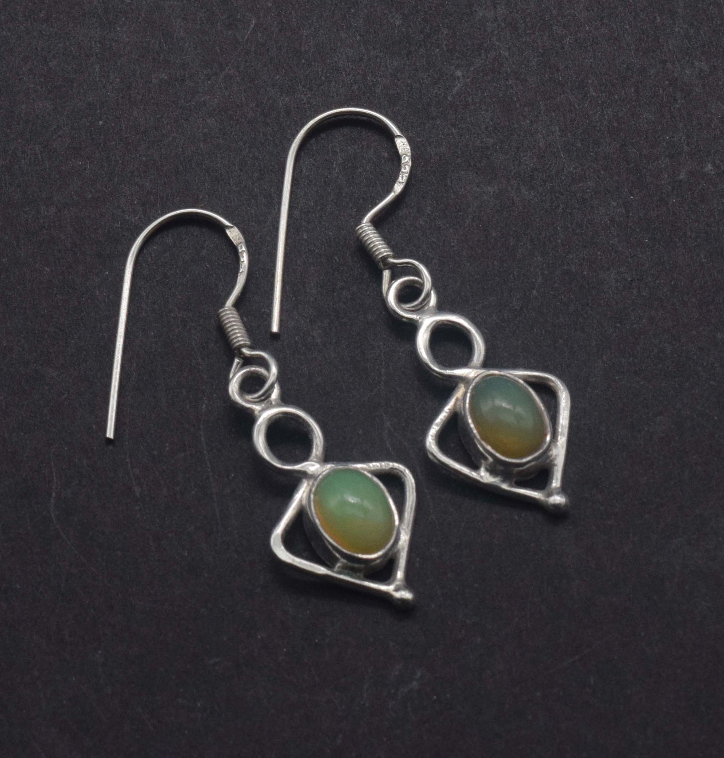 925 Solid Sterling Silver Ethiopian Opal Hook Earring -1.3 Inch