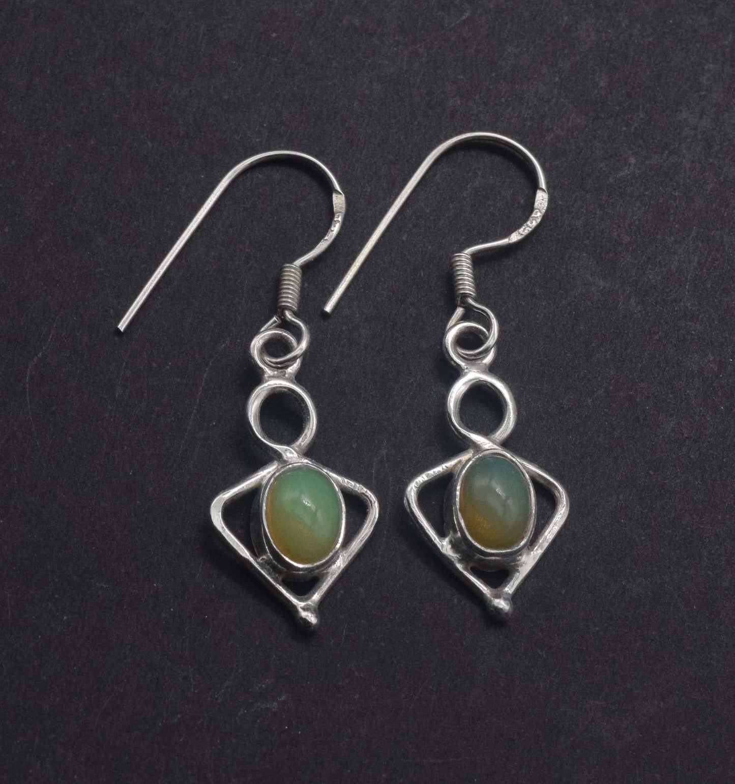 925 Solid Sterling Silver Ethiopian Opal Hook Earring -1.3 Inch