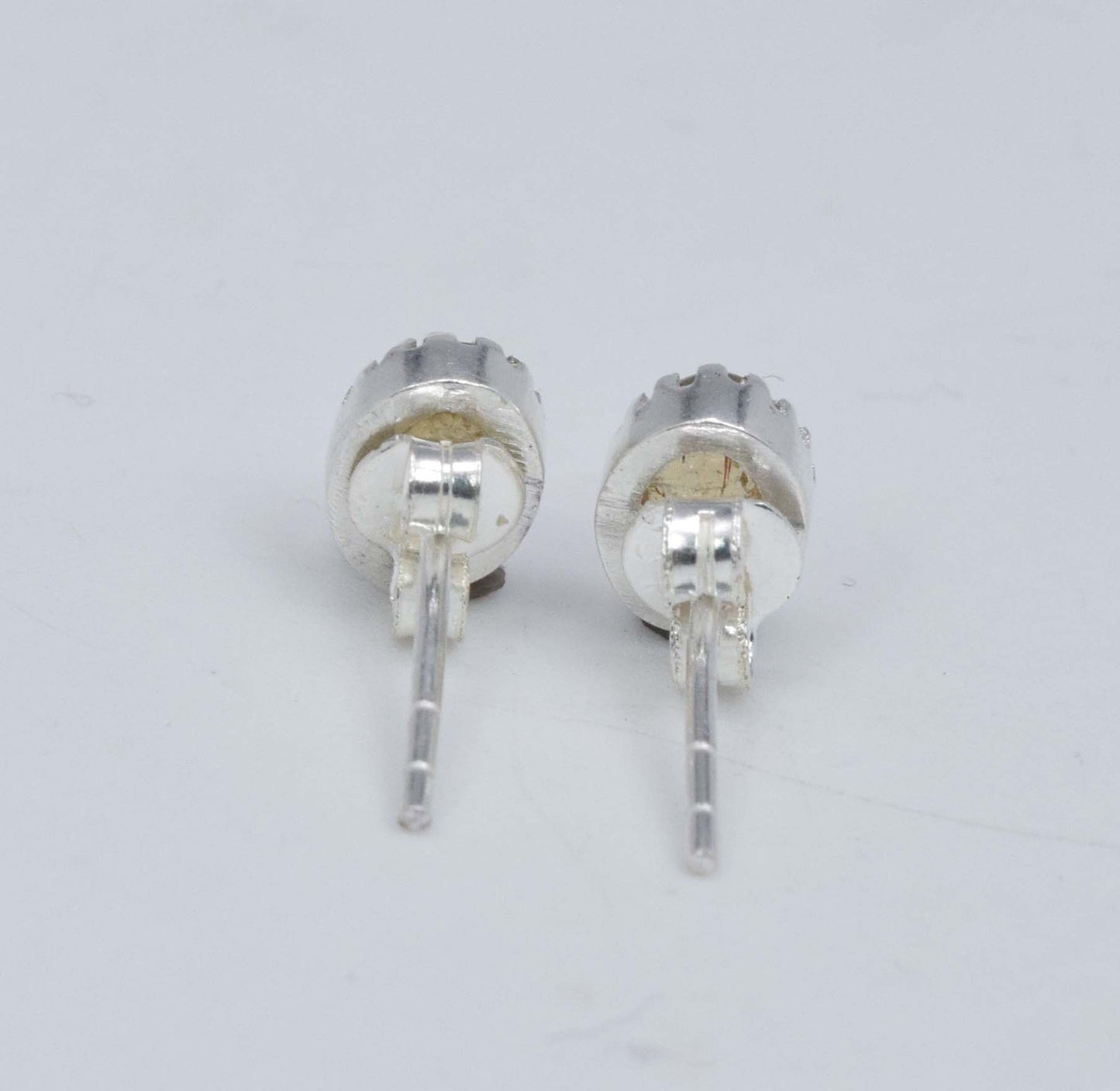 925 Solid Sterling Silver Yellow Tourmaline Stud Earring
