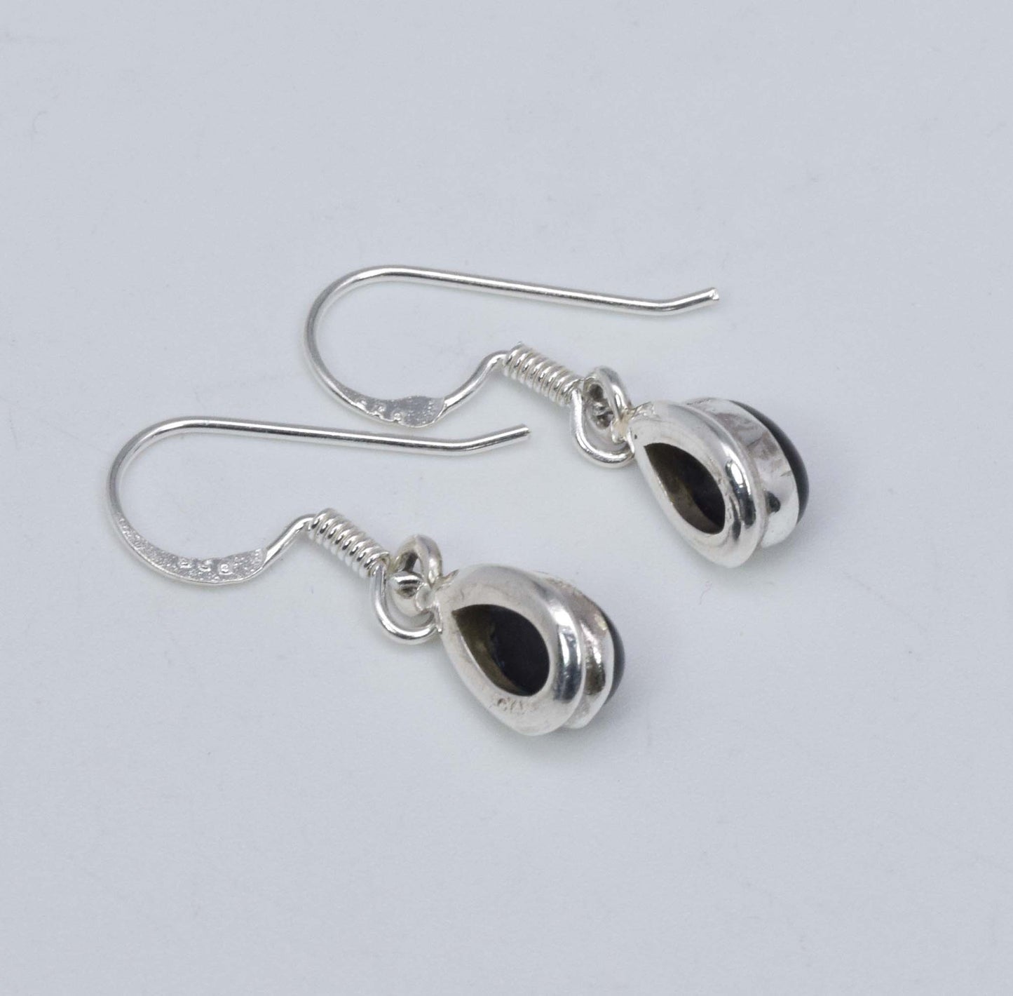 925 Solid Sterling Silver Black Onyx Hook Earring-1 Inch