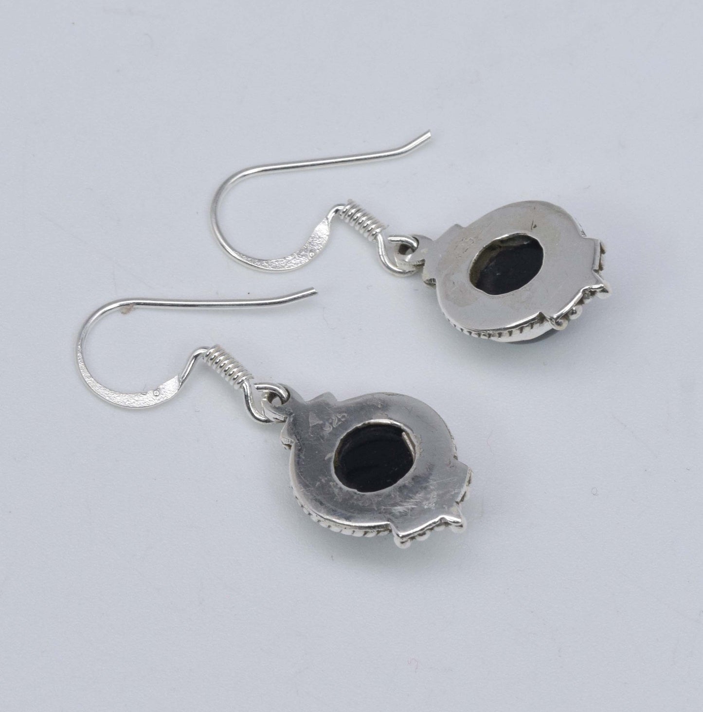 925 Solid Sterling Silver Black Onyx Hook Earring-1.3 Inch