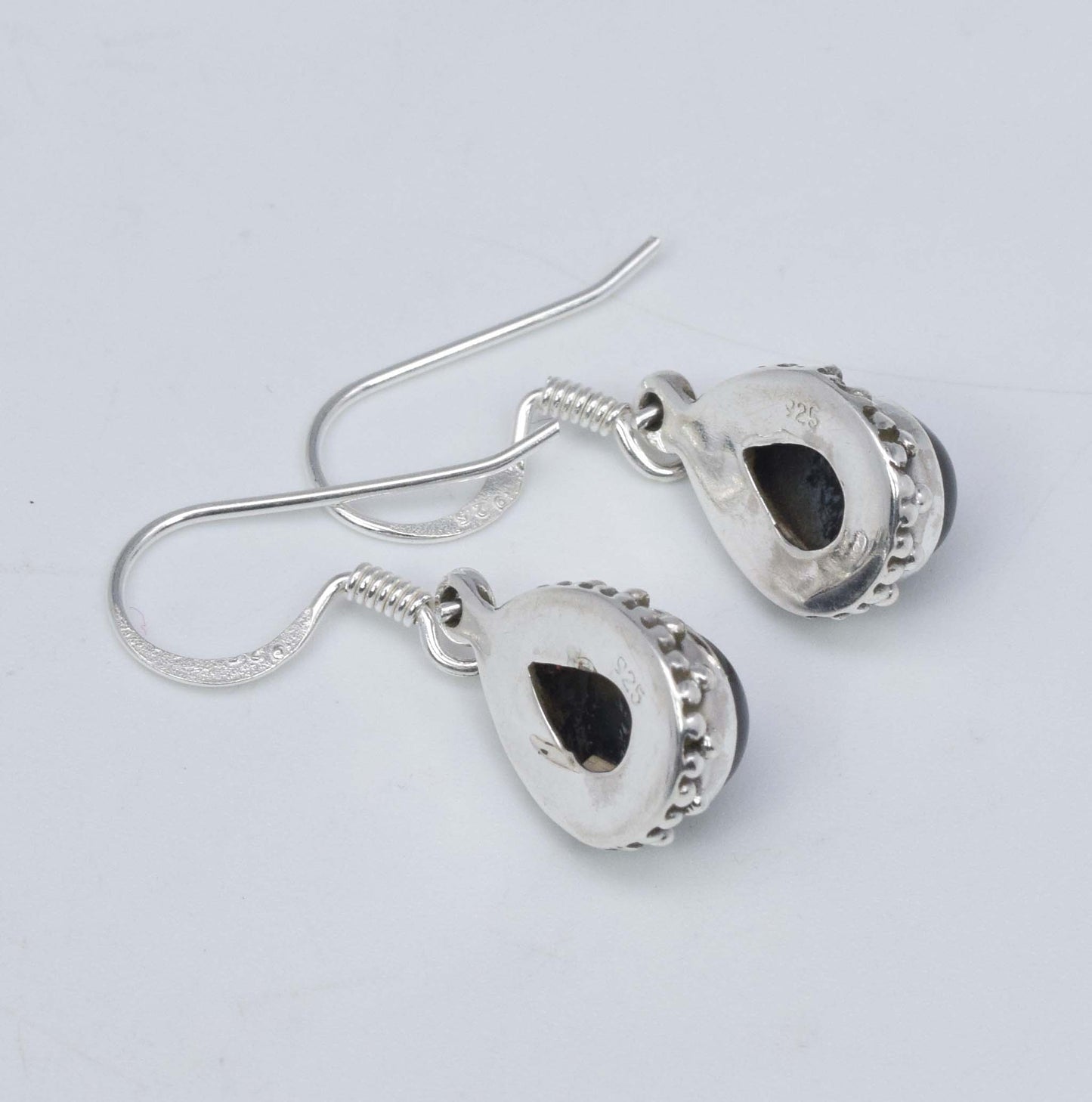 925 Solid Sterling Silver Black Onyx Hook Earring-1.3 Inch