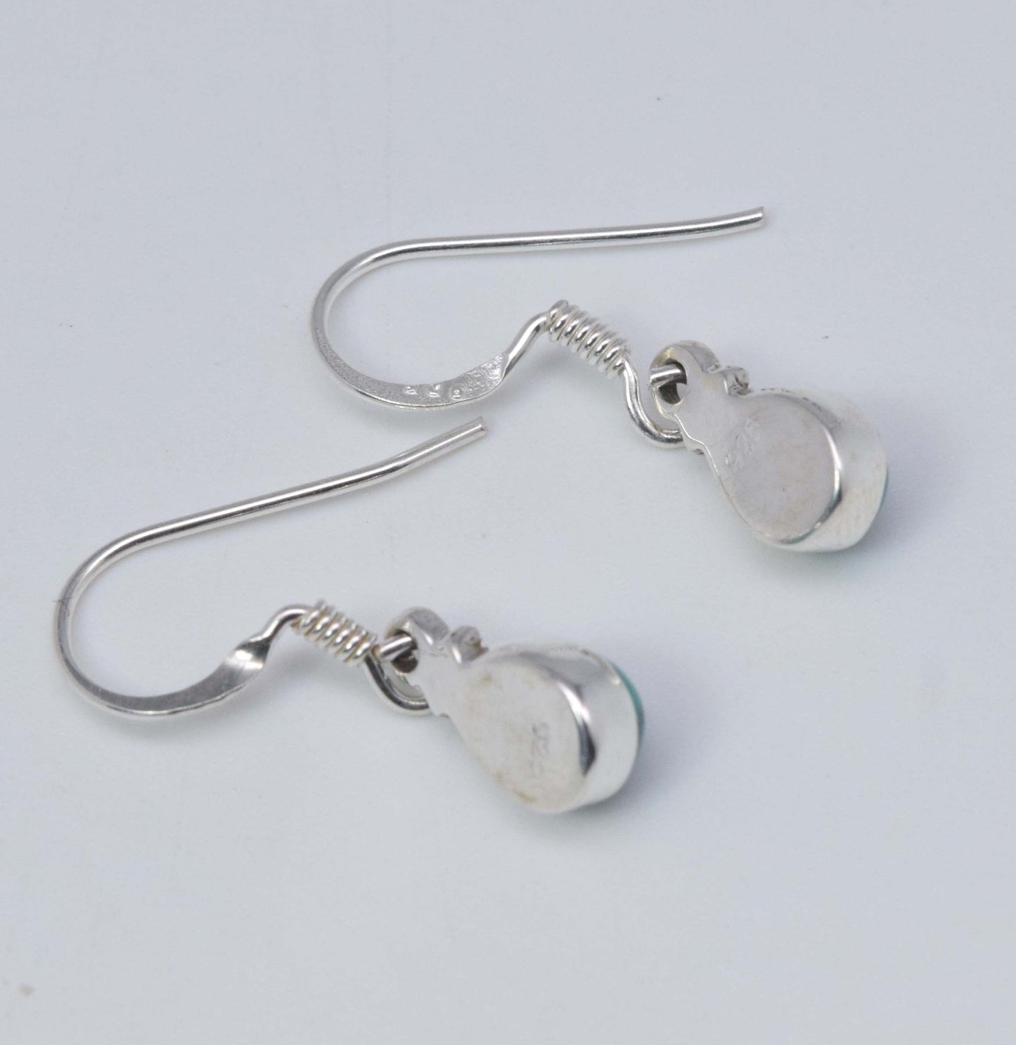 925 Solid Sterling Silver Blue Turquoise Hook Earring-1 Inch